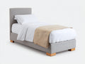 Einzelbett Polsterbett 200x90x120 cm - Stoffbezug in Hellgrau - modernes Design