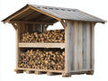 Kaminholzregal Holzunterstand 180x90x180 cm Natur - Überdachtes Design zur Brennholzlagerung