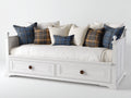 Schlafsofa Bettsofa Holzrahmen 200x90x85 cm Weiß - Klassisches Design mit Stauraumschubladen