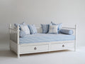 Schlafsofa Bettsofa Holzrahmen 200x90x85 cm Weiß - Klassisches Design mit Stauraumschubladen
