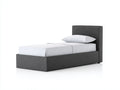 Einzelbett Polsterbett 200x90x120 cm - Stoffbezug in Grau - modernes Design