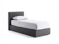 Einzelbett 205x100x110 cm mit Stoffbezug in Dunkelgrau - Gepolstertes Kopfteil im modernen Design