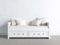 Schlafsofa aus Holzwerkstoff 210x100x90 cm - Weiß - Tagesbett mit 2 Schubladen im Landhausstil