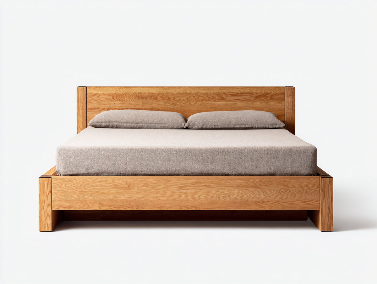 Doppelbett Massivholz 200x180x120 cm - Eichenoptik - modernes Design