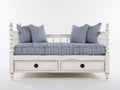 Schlafsofa Bettsofa Stoffbezug 200x90x85 cm Weiß - Klassisches Design mit Stauraumschubladen
