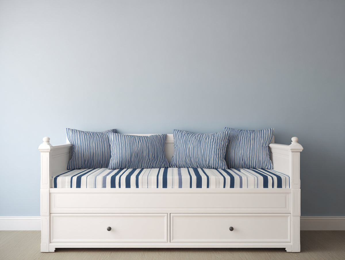 Schlafsofa aus Holz 205x100x96 cm - Weiß - mit 2 Schubladen und seitlicher Umrandung für Gästezimmer